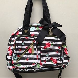 Betsey Johnson Handbag Purse Skulls Roses